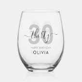 Verre À Vin Sans Pied 30e anniversaire moderne et élégant (Verso)