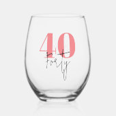 Verre À Vin Sans Pied 40e anniversaire personnalisé (Recto)