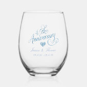 Verre À Vin Sans Pied 45e anniversaire du Mariage Sapphire (Recto)