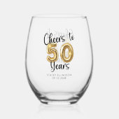 Verre À Vin Sans Pied 50e anniversaire Soeurs à 50 ans Black Gold (Verso)