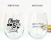 Verre À Vin Sans Pied 5e anniversaire du Mariage Elégante fête