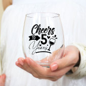 Verre À Vin Sans Pied 5e anniversaire du Mariage Elégante fête