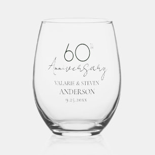Verre À Vin Sans Pied 60e anniversaire du Mariage Keepsaké