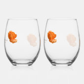 Verre À Vin Sans Pied 60e anniversaire mariage personnaliser pêche rose (Droite)