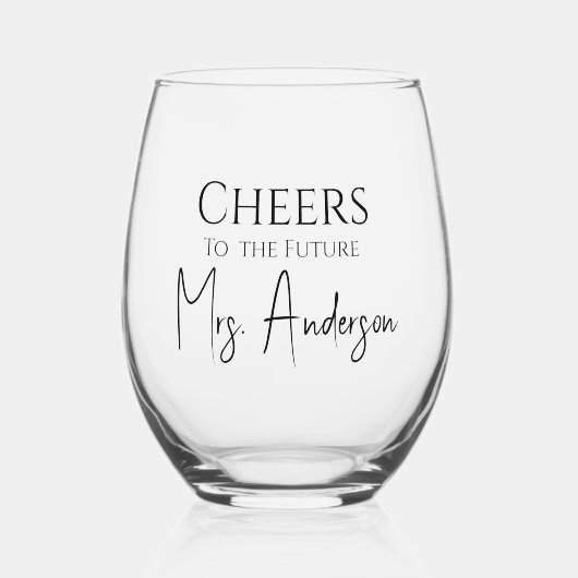 Verre À Vin Sans Pied À la future Mme Custom (Recto)