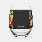 Verre À Vin Sans Pied Abstract Face with Wine Stemless Wine Glass (Gauche)