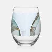 Verre À Vin Sans Pied Abstrait Turquoise Brown Gold Elegance (Gauche)