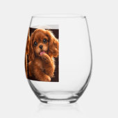 Verre À Vin Sans Pied Adorable Ruby Cavalier Spaniel (Droite)