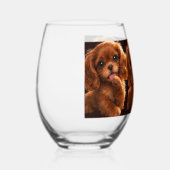 Verre À Vin Sans Pied Adorable Ruby Cavalier Spaniel (Gauche)