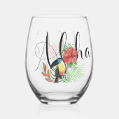 Verre À Vin Sans Pied Aloha Vacances Retreat Keepsaké (Recto)