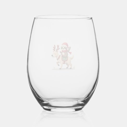 Verre À Vin Sans Pied Alpaca Sloth Christmas (3) (Verso)