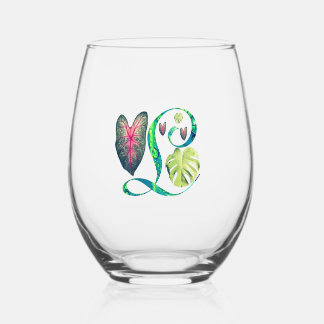 Verre À Vin Sans Pied Alphabet Monstera "L"