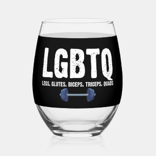 Verre À Vin Sans Pied Amant de gym LGBTQ Jambes Fessiers Biceps Triceps 