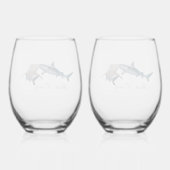 Verre À Vin Sans Pied Amateurs de requins mignons (Verso)