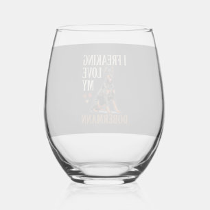 Verre À Vin Sans Pied Amour de dobermann amateur de chien