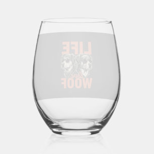 Verre À Vin Sans Pied Amour de la vie Amour de chien