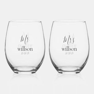 Verre À Vin Sans Pied Amour Éternel Personnalisé M. & Mme