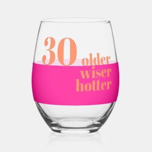 Verre À Vin Sans Pied Ancien Wiser Hotter Rose et Orange 30e