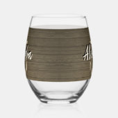 Verre À Vin Sans Pied Ancre nautique personnalisée Nom Bois (Gauche)