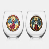 Verre À Vin Sans Pied Anges de Noël (Verso)