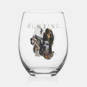 Verre À Vin Sans Pied Anglais Setter, chasse à la bécasse (Recto)