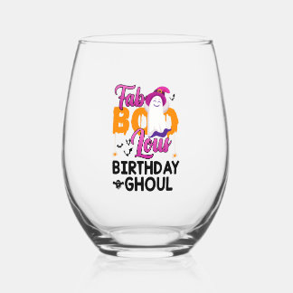Verre À Vin Sans Pied Anniversaire Ghoul Halloween Filles Filles Fab Boo