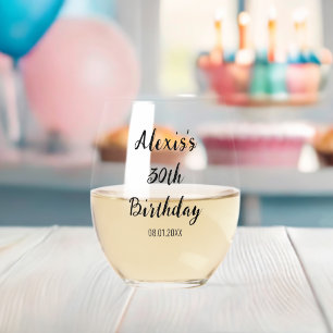 Verre À Vin Sans Pied Anniversaire personnalisé 20 ans 30 ans 40 ans 50