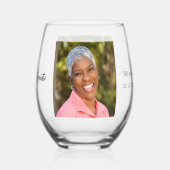 Verre À Vin Sans Pied Anniversaire photo nom âge (Recto)