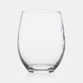 Verre À Vin Sans Pied Aquarelle bleu violet couronne florale Texte perso (Droite)