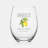 Verre À Vin Sans Pied Aquarelle Citron vert Mariage Limoncello (Recto)