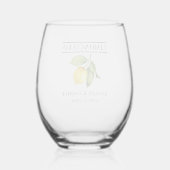 Verre À Vin Sans Pied Aquarelle Citron vert Mariage Limoncello (Verso)