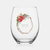 Verre À Vin Sans Pied Aquarelle d'hiver de Noël (Recto)