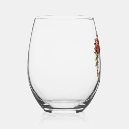 Verre À Vin Sans Pied Aquarelle d'hiver de Noël (Droite)