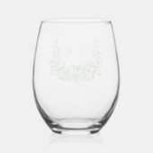 Verre À Vin Sans Pied Aquarelle Eucalyptus Monogram Mariage (Verso)