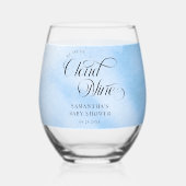 Verre À Vin Sans Pied Aquarelle moderne Blue Cloud Neuf Baby shower (Verso)