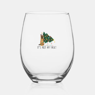 Verre À Vin Sans Pied Arbre De Noël Ce N'Est Pas Ma Faute Chien De Berge
