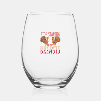 Verre À Vin Sans Pied arrêter de regarder mes seins dinde poulet Thanksg