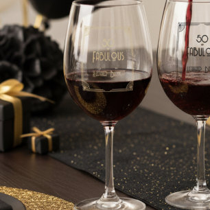 Verre À Vin Sans Pied Art Déco élégant 50 ans et anniversaire fabuleux