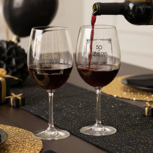 Verre À Vin Sans Pied Art Déco élégant 50 ans et anniversaire fabuleux