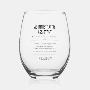 Verre À Vin Sans Pied Assistant administratif personnalisé amusant