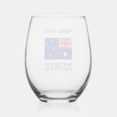 Verre À Vin Sans Pied Australie Drapeau bleu Personnalisation (Verso)