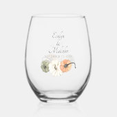 Verre À Vin Sans Pied Automne Rustique Automne Blanc, Orange Citrouille  (Recto)