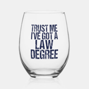Verre À Vin Sans Pied Avocat diplômé de l'école de droit drôle