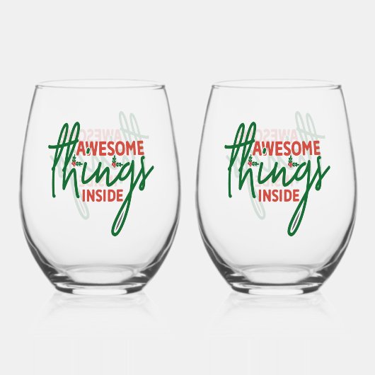 Verre À Vin Sans Pied Awesome Things Inside (Recto)