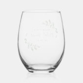 Verre À Vin Sans Pied Baby Shower au Eucalyptus (Verso)