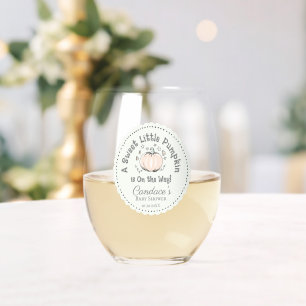 Verre À Vin Sans Pied Baby shower vert pour petits Citrouilles neutres