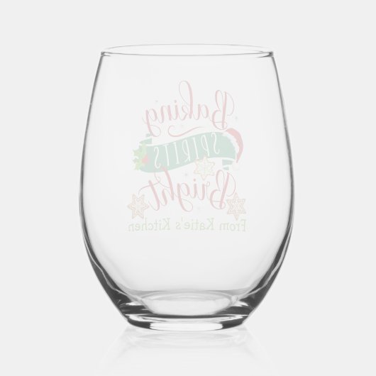 Verre À Vin Sans Pied Baking Spirituels Bright Custom Christmas (Verso)