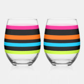 Verre À Vin Sans Pied Bandes de néon (Verso)