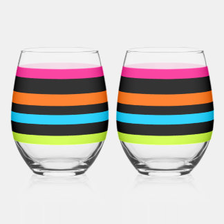 Verre À Vin Sans Pied Bandes de néon