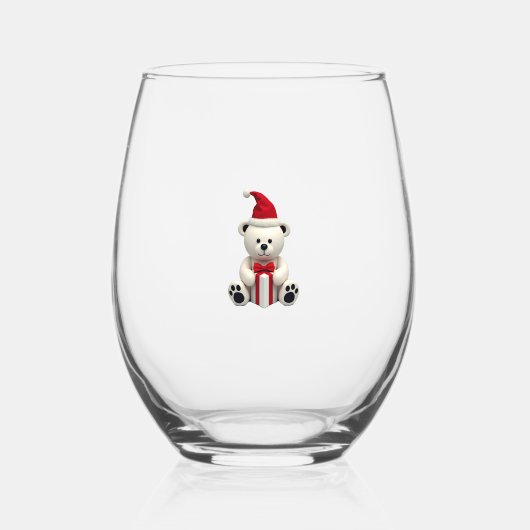 Verre À Vin Sans Pied Bear Christmas Christmas (2) (Recto)